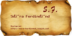 Séra Ferdinánd névjegykártya